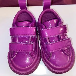 Purple patent leather Converse sneakers w/ velcro